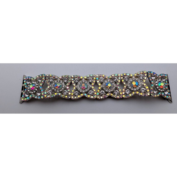 Accessories - Silver AB Crystal Rhinestone Filigree Apple Watch Band Stretch Bracelet 38/40mm